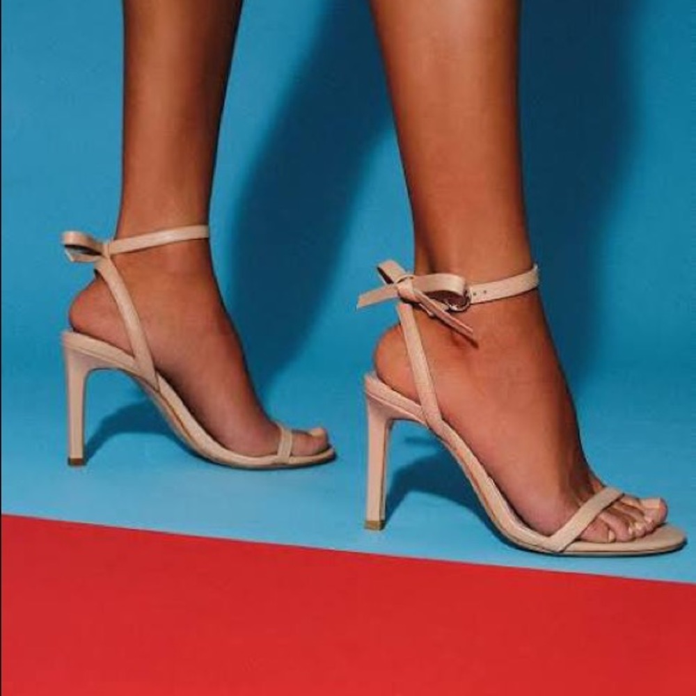 Deltan Miranda Ankle Bow Detail Dress Sandals, Womens, Size 9, Nude